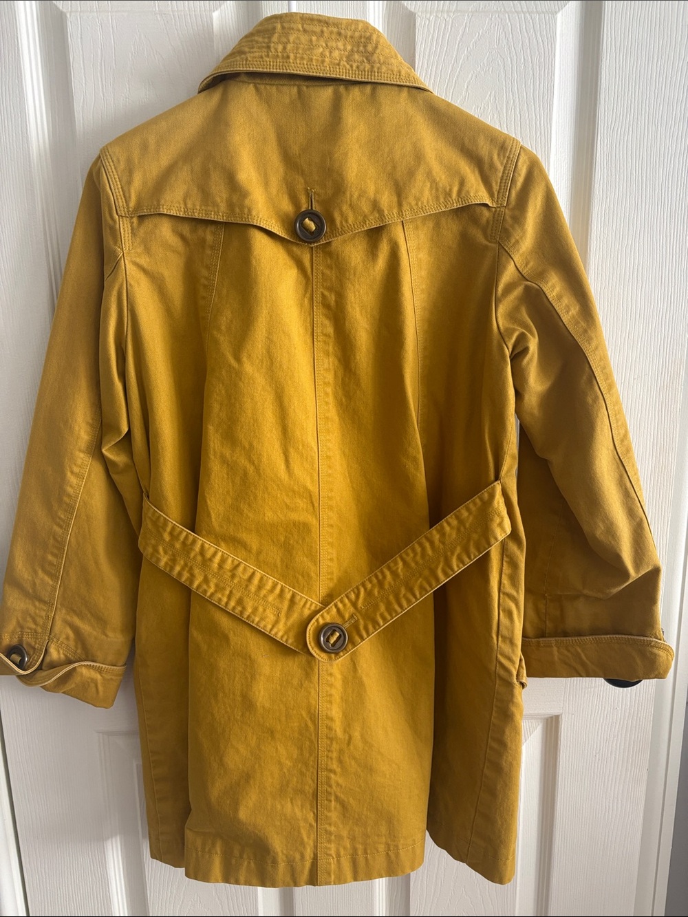 Women's Mustard Yellow Trench Coat by - Picture 3 of 4